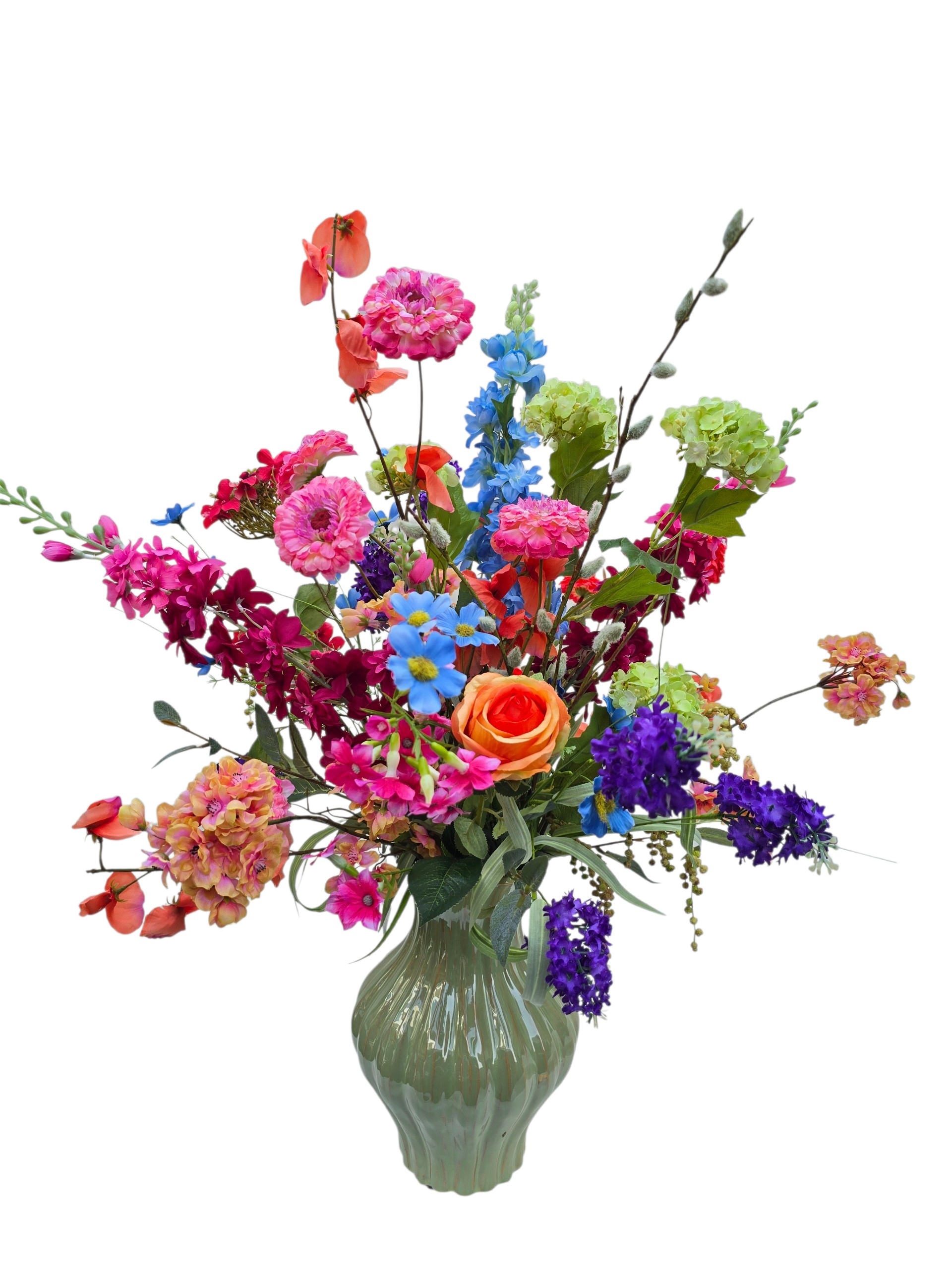 zijden bloemstuk in vaas